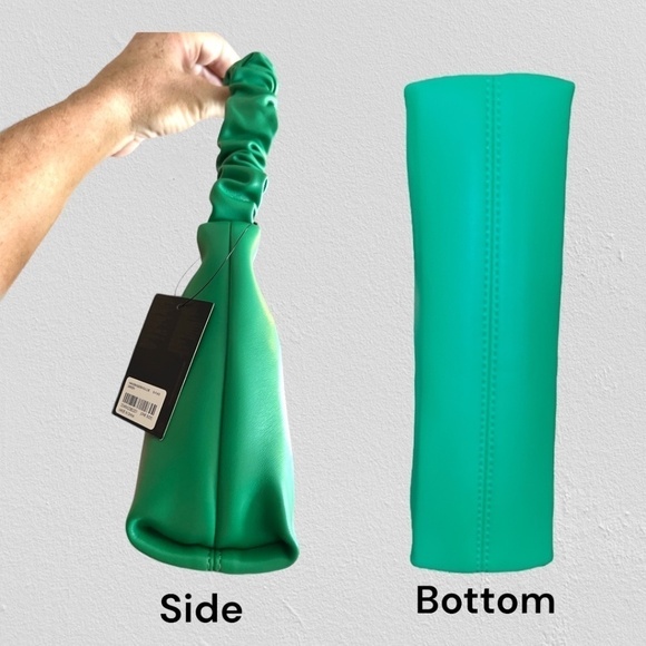 FOREVER 21 Faux Leather Ruched-Strap GREEN Color-Pop Handbag/Purse/Bag NWT - Picture 9 of 12